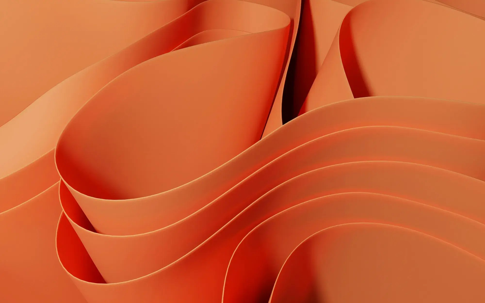 Orange background, wavy lines