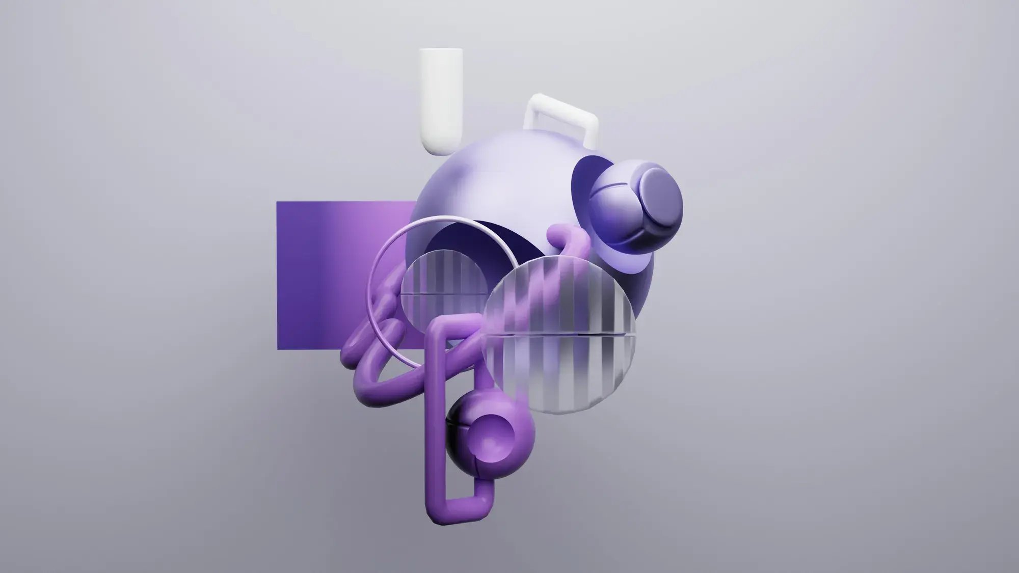 Objet cœur ruban violet